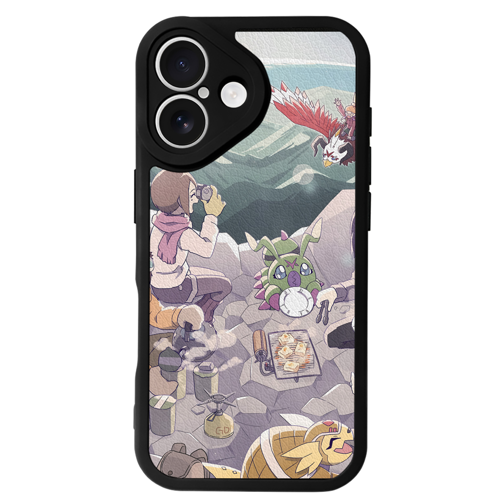 （画像用） Digimon デジタルモンスター/デジモン 【iPhone 16シリーズ対応】シリコンスマホケース（レザー調） 材質：シリコン